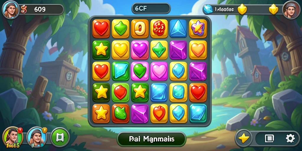 Tampilan gameplay menarik dari 6CF, serunya mencocokkan elemen.