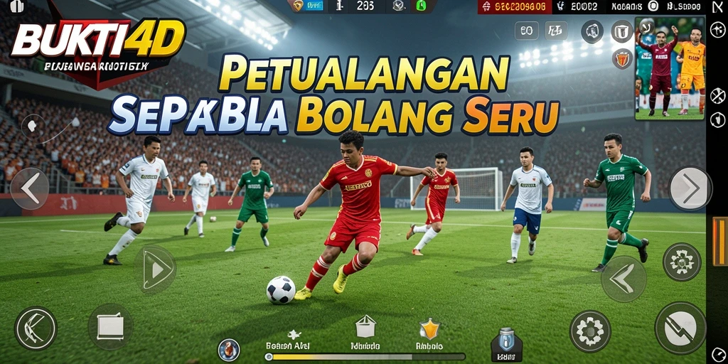 Tampilan gameplay BUKTI4D dengan aksi sepak bola mendebarkan.
