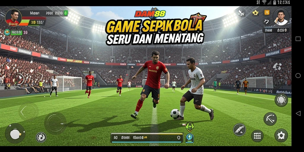 Tampilan gameplay seru dari DAM88 dengan aksi sepak bola yang mendebarkan.