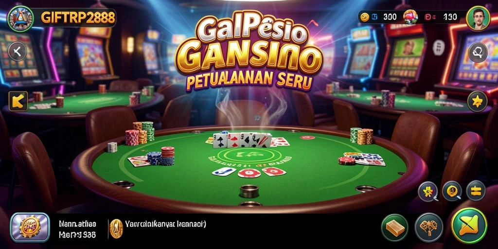 Tampilan gameplay seru dan interaktif dari aplikasi Kasino GIFTRP288.