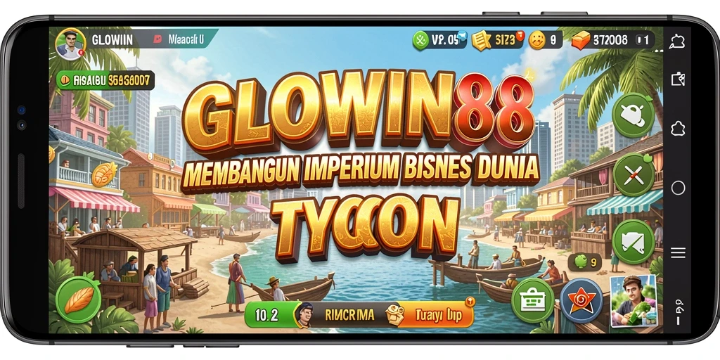 Tampilan permainan GLOWIN88 dalam membangun bisnis Tycoon.