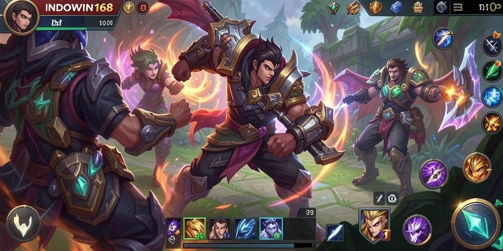 Screenshot gameplay menampilkan pertarungan seru di INDOWIN168.