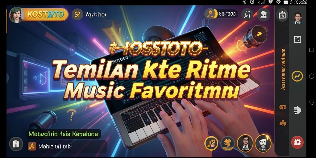 Tampilan gameplay KOSTOTO yang menarik dengan berbagai pilihan lagu.