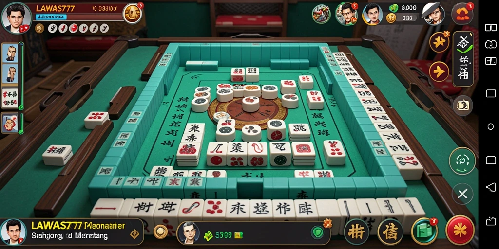 Screenshot gameplay LAWAS777 menampilkan suasana permainan Mahjong yang menarik.