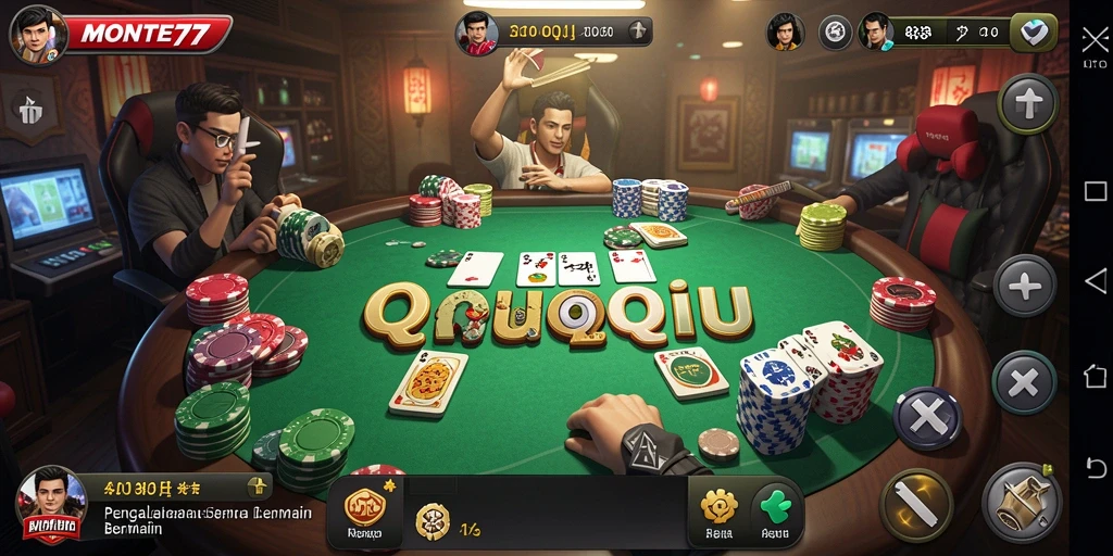 Tampilan gameplay seru dari MONTE77 saat bermain QiuQiu.