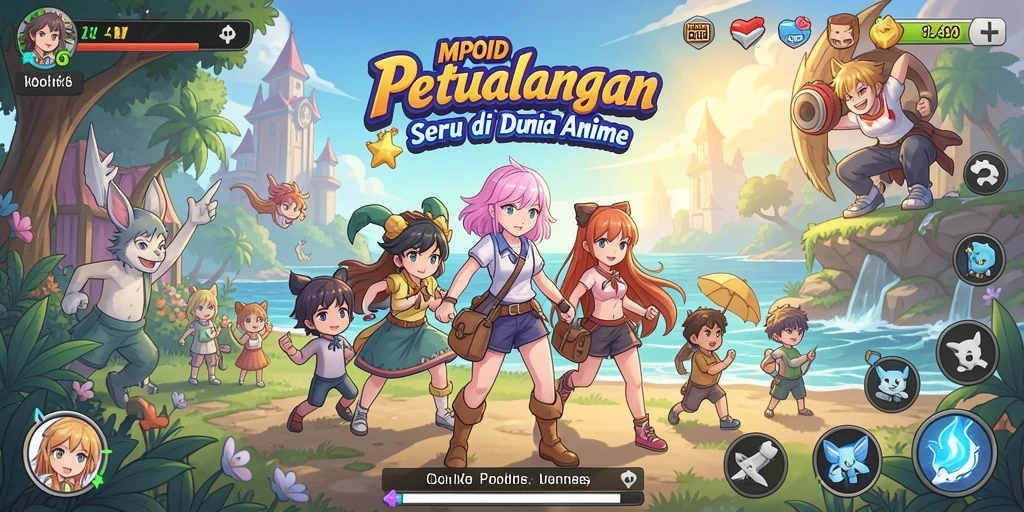 Tampilan gameplay MPOID yang penuh warna dan dinamis.