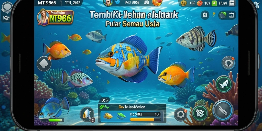 Tampilan gameplay Tembak Ikan yang seru dan menarik di MT966.