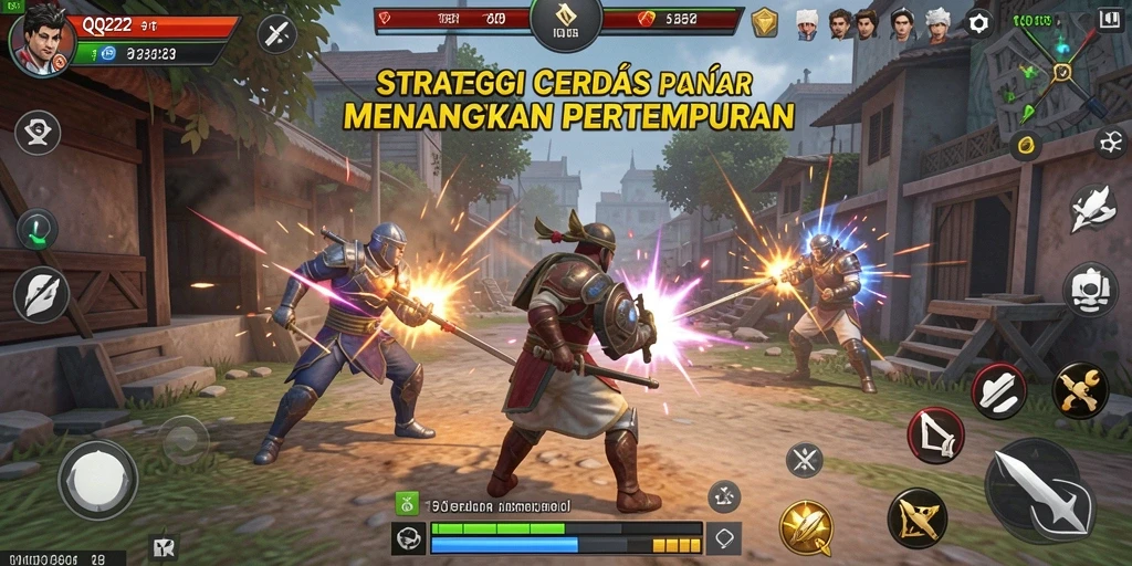 Tampilan gameplay menarik pada <strong>QQ222</strong>, menampilkan pertempuran strategis yang intens.