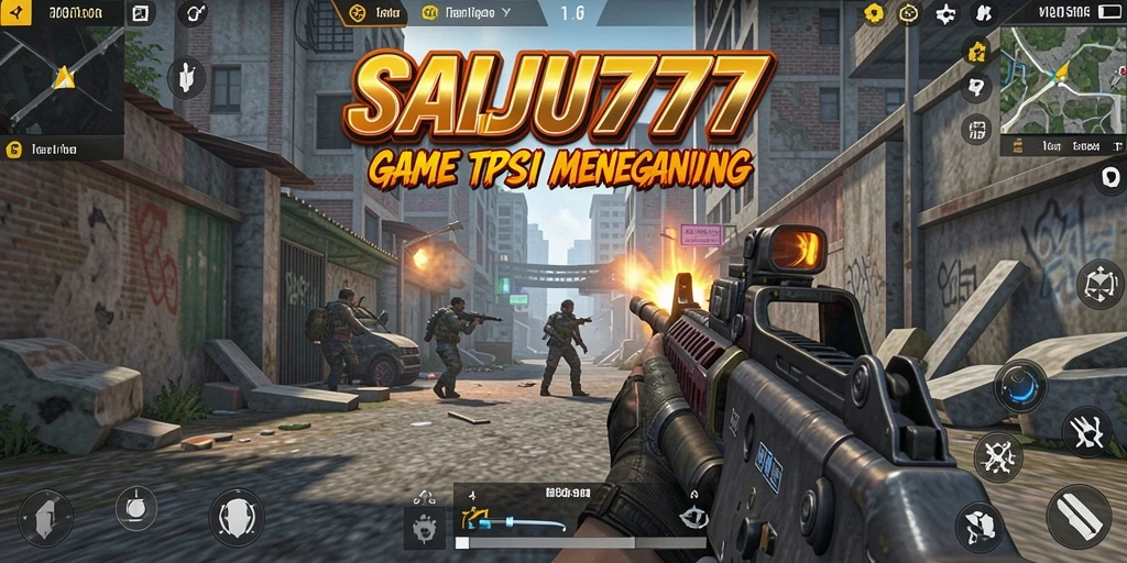 Screenshot SALJU777 menampilkan aksi intens dalam pertarungan TPS.