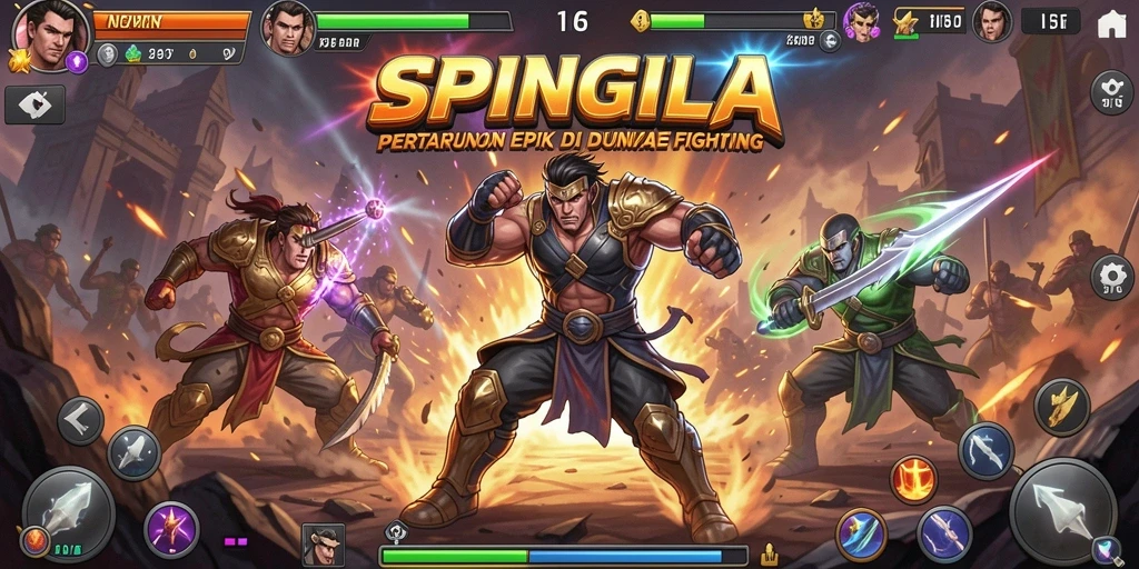 Tampilan gameplay SPINGILA yang mendebarkan dan penuh aksi.