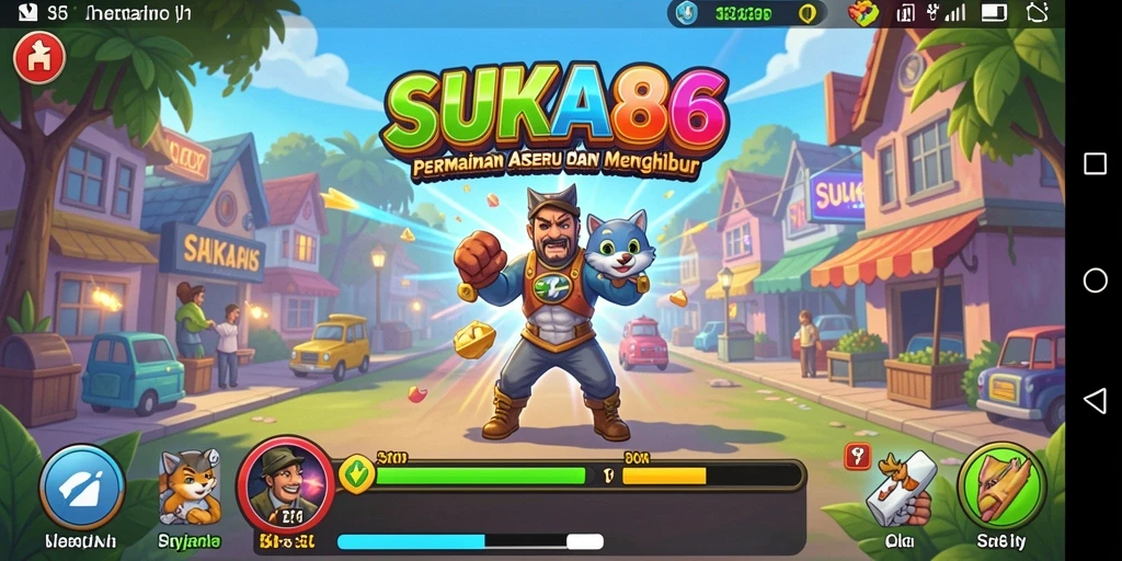 Screenshot gameplay seru dari SUKA86, tunjukkan aksi arcade yang mendebarkan.