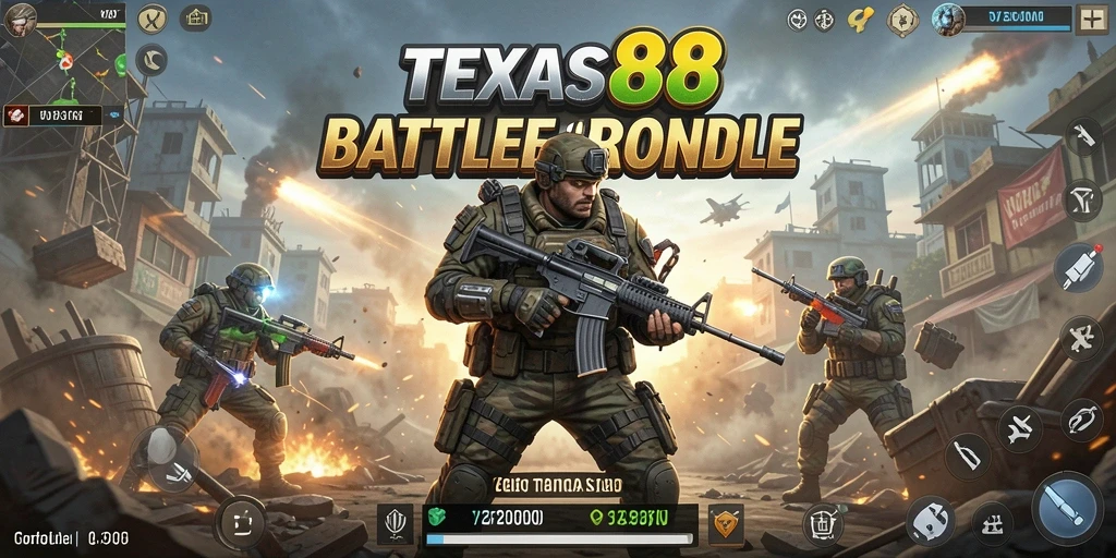 Tampilan gameplay seru dari TEXAS88 dengan aksi Battle Royale yang mendebarkan.