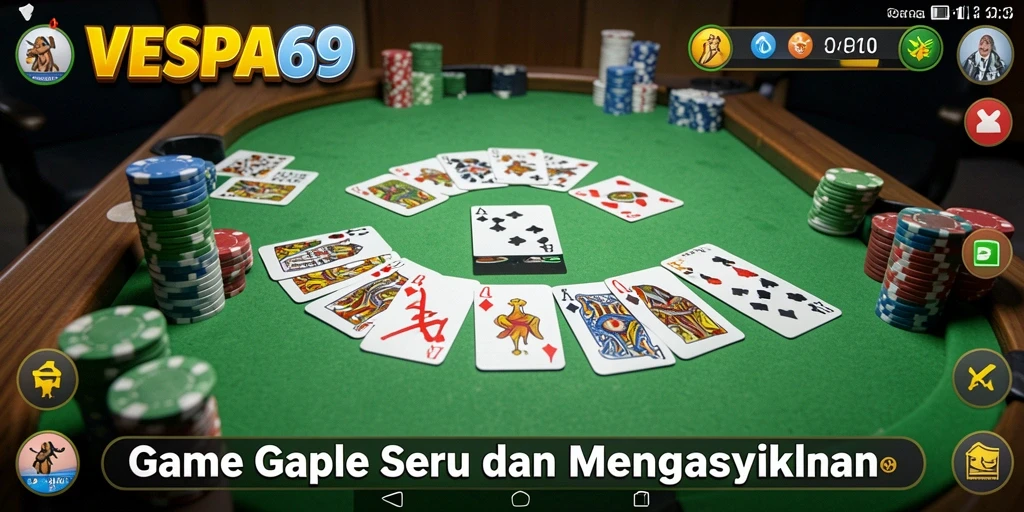 Screenshot VESPA69 menampilkan momen seru bermain Gaple.