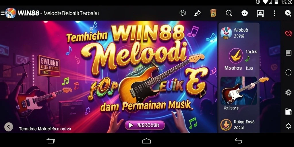 Screenshot gameplay WIN88 menampilkan pemain menyanyikan lagu-lagu populer.