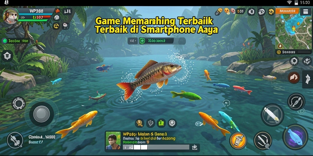 Tampilan gameplay WP888 yang seru dan menantang saat memancing.