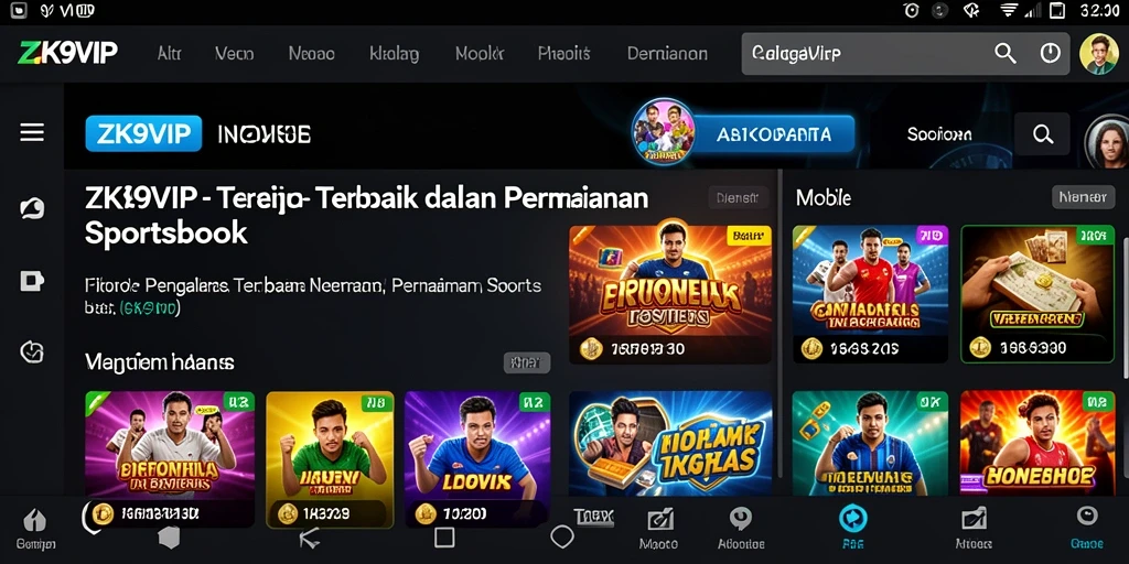 Tampilan antarmuka ZK9VIP yang intuitif untuk pengalaman Sportsbook.